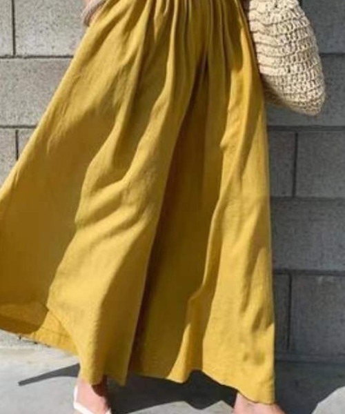 deux amour(ドゥーザムール)の「ガウチョパンツ(その他パンツ・レディース・ブラック/ベージュ/グリーン/マスタード・F)」の4枚目の写真