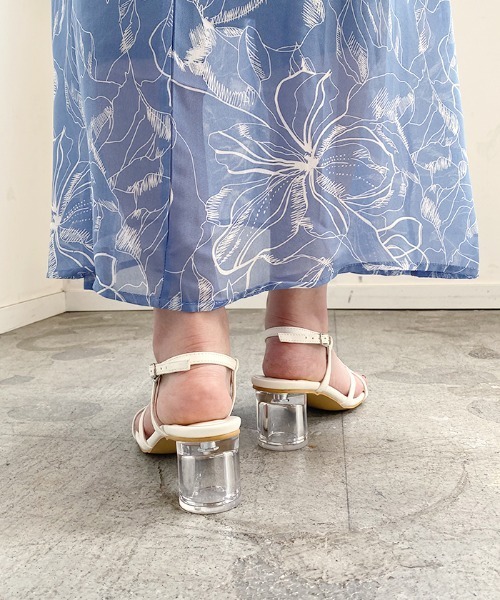 Futier land（フューティアランド）の「アシメストラップクリアヒールサンダル（サンダル・レディース・ブラック/ピンク/オレンジ/アイボリー・40/38/39/36/37）」の5枚目の写真