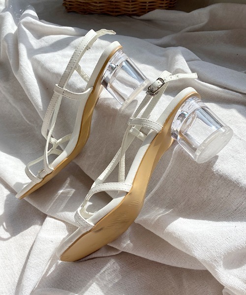 Futier land（フューティアランド）の「アシメストラップクリアヒールサンダル（サンダル・レディース・ブラック/ピンク/オレンジ/アイボリー・40/38/39/36/37）」の13枚目の写真
