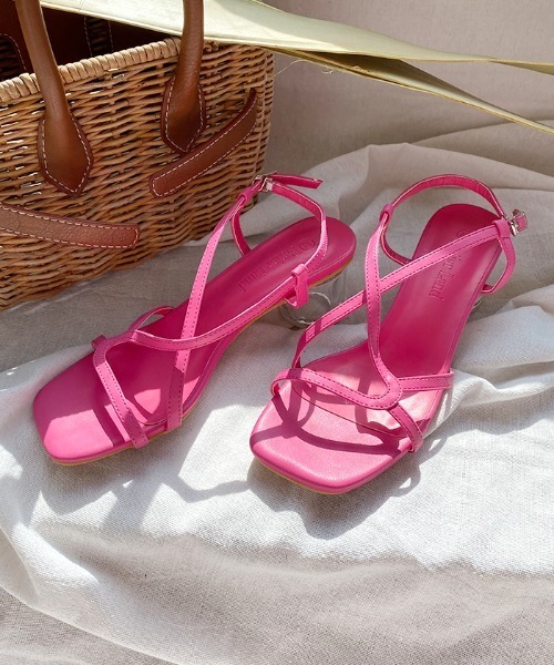 Futier land（フューティアランド）の「アシメストラップクリアヒールサンダル（サンダル・レディース・ブラック/ピンク/オレンジ/アイボリー・40/38/39/36/37）」の14枚目の写真