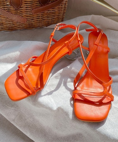 Futier land（フューティアランド）の「アシメストラップクリアヒールサンダル（サンダル・レディース・ブラック/ピンク/オレンジ/アイボリー・40/38/39/36/37）」の21枚目の写真