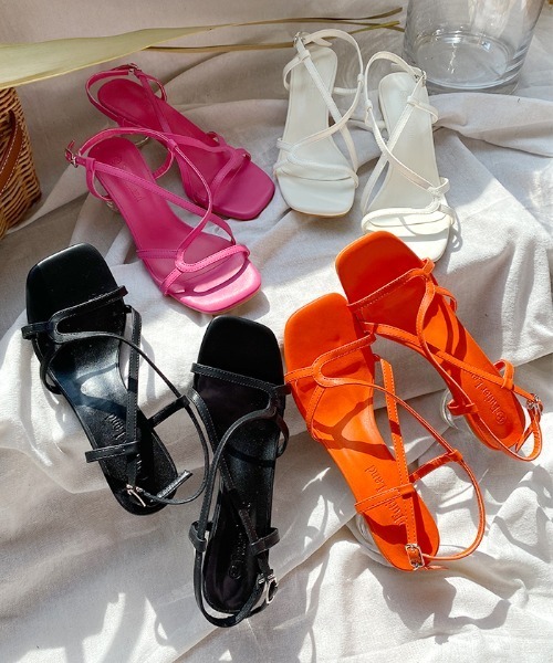 Futier land（フューティアランド）の「アシメストラップクリアヒールサンダル（サンダル・レディース・ブラック/ピンク/オレンジ/アイボリー・40/38/39/36/37）」の18枚目の写真