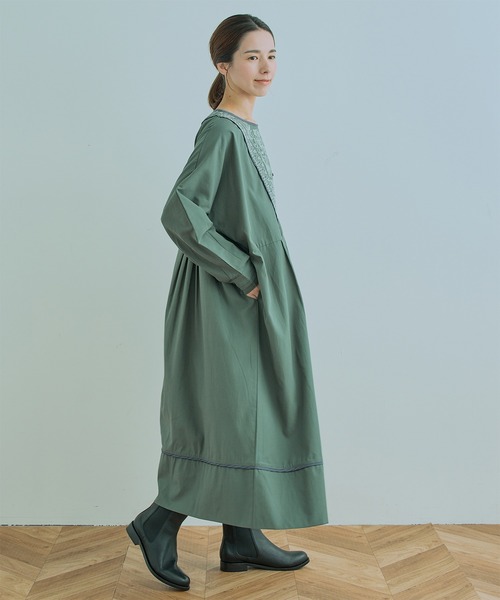 Kelen(ケレン)の「「KELEN / ケレン」YERY / EMBROIDERY DESIGN DRESS(ワンピース・レディース・チャコールグレー/ブラック/ライトグリーン・S/M)」の4枚目の写真