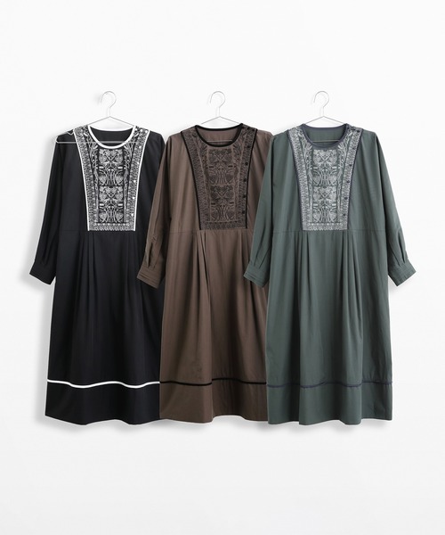 Kelen(ケレン)の「「KELEN / ケレン」YERY / EMBROIDERY DESIGN DRESS(ワンピース・レディース・チャコールグレー/ブラック/ライトグリーン・S/M)」の14枚目の写真