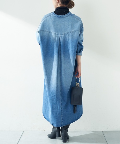 【タグ付き未使用品】ガリャルダガランテ　Q.anos デニムシャツ ワンピース COLLAGE GALLARDAGALANTE（コラージュガリャルダガランテ）の「デニム