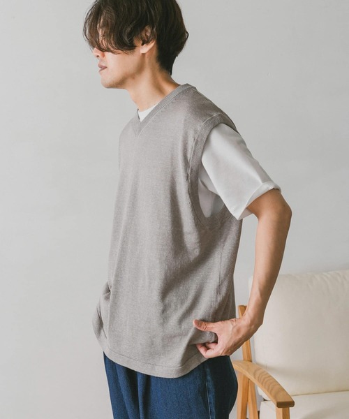 URBAN RESEARCH DOORS(アーバンリサーチドアーズ)の「インディゴライクVネックベスト(ベスト・メンズ・ブラック/グレー/インディゴブルー/ブルー・MEDIUM/LARGE)」の8枚目の写真