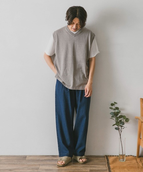 URBAN RESEARCH DOORS(アーバンリサーチドアーズ)の「インディゴライクVネックベスト(ベスト・メンズ・ブラック/グレー/インディゴブルー/ブルー・MEDIUM/LARGE)」の10枚目の写真