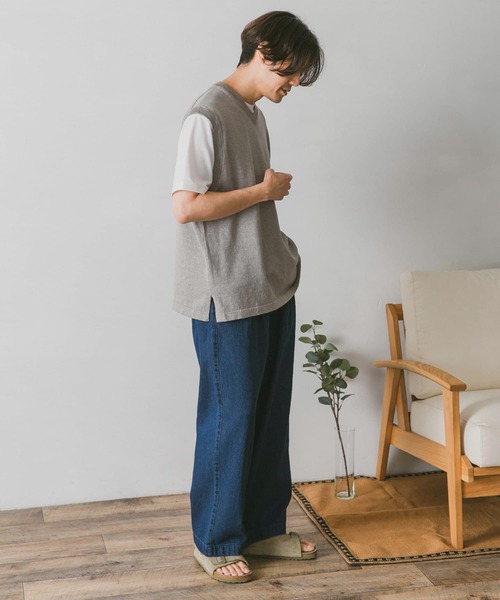 URBAN RESEARCH DOORS(アーバンリサーチドアーズ)の「インディゴライクVネックベスト(ベスト・メンズ・ブラック/グレー/インディゴブルー/ブルー・MEDIUM/LARGE)」の12枚目の写真