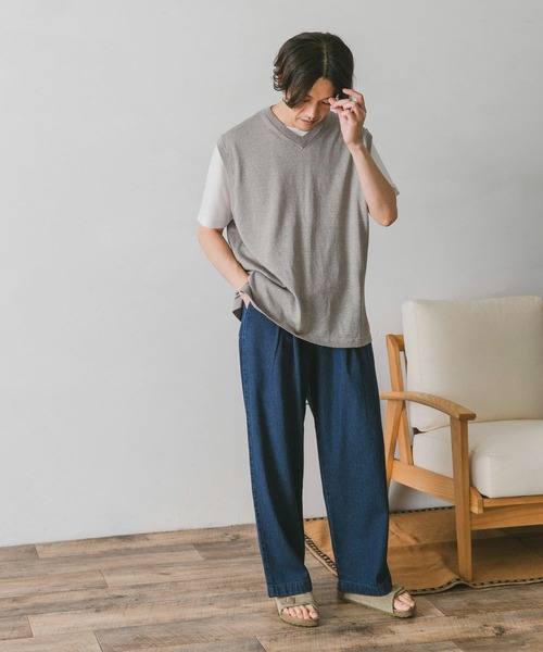 URBAN RESEARCH DOORS(アーバンリサーチドアーズ)の「インディゴライクVネックベスト(ベスト・メンズ・ブラック/グレー/インディゴブルー/ブルー・MEDIUM/LARGE)」の13枚目の写真