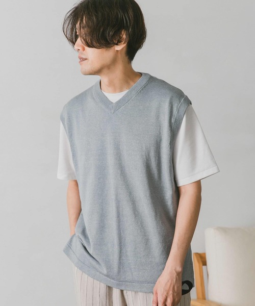 URBAN RESEARCH DOORS(アーバンリサーチドアーズ)の「インディゴライクVネックベスト(ベスト・メンズ・ブラック/グレー/インディゴブルー/ブルー・MEDIUM/LARGE)」の15枚目の写真