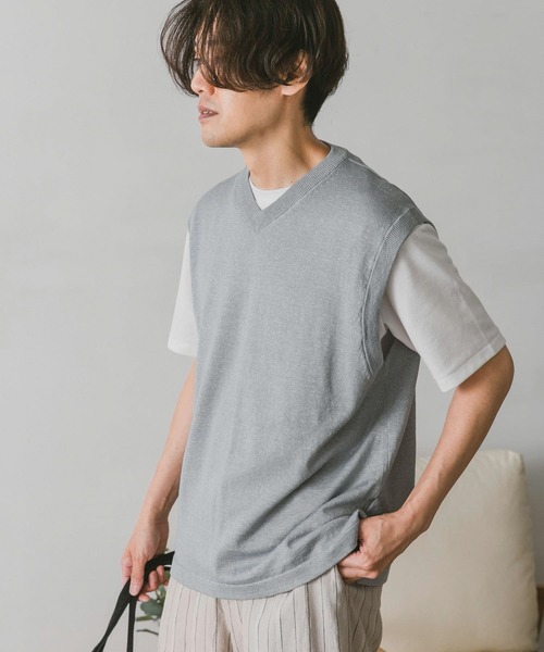 URBAN RESEARCH DOORS(アーバンリサーチドアーズ)の「インディゴライクVネックベスト(ベスト・メンズ・ブラック/グレー/インディゴブルー/ブルー・MEDIUM/LARGE)」の16枚目の写真