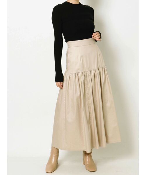 LAGUNAMOON(ラグナムーン)の「チンツギャザーマキシスカート(スカート・レディース・ブラック/ベージュ/カーキ・SMALL/MEDIUM)」の21枚目の写真