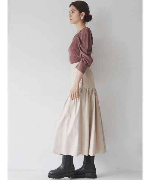 LAGUNAMOON(ラグナムーン)の「チンツギャザーマキシスカート(スカート・レディース・ブラック/ベージュ/カーキ・SMALL/MEDIUM)」の18枚目の写真