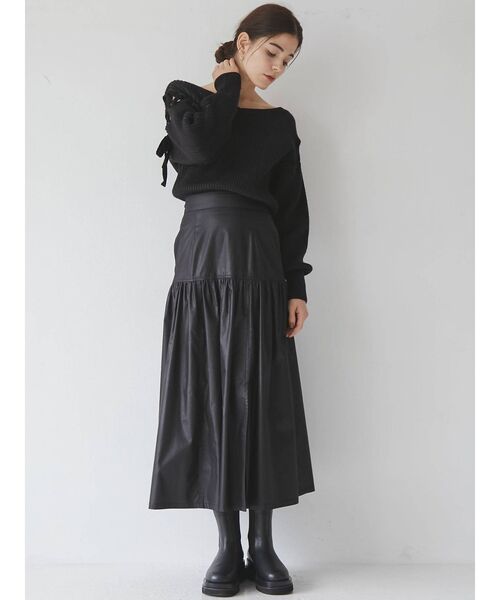 LAGUNAMOON(ラグナムーン)の「チンツギャザーマキシスカート(スカート・レディース・ブラック/ベージュ/カーキ・SMALL/MEDIUM)」の6枚目の写真