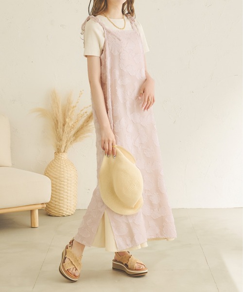 Ambre Neige(アンブルネージュ)の「オパールシアーキャミワンピース/【WEB/EC限定商品】(ワンピース・レディース・ブラック/ライトピンク/ライトベージュ・FREE)」の3枚目の写真