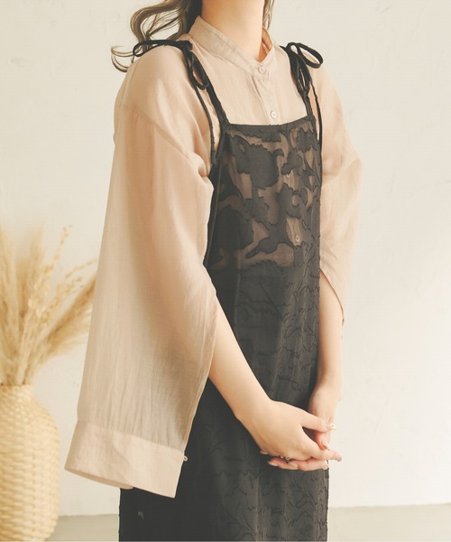 Ambre Neige(アンブルネージュ)の「オパールシアーキャミワンピース/【WEB/EC限定商品】(ワンピース・レディース・ブラック/ライトピンク/ライトベージュ・FREE)」の5枚目の写真