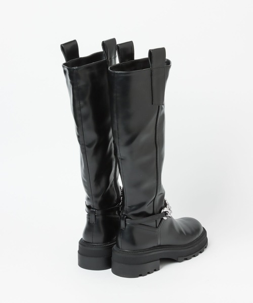 PAGEBOY（ページボーイ）の「チェーンロングブーツ（ブーツ・レディース・ブラック/オフホワイト・M/L）」の12枚目の写真