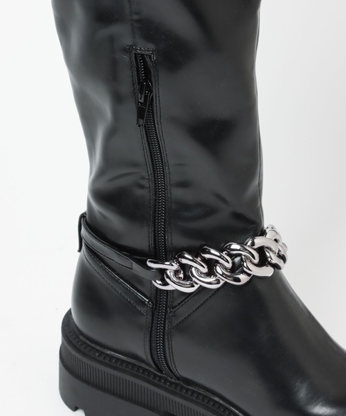 PAGEBOY（ページボーイ）の「チェーンロングブーツ（ブーツ・レディース・ブラック/オフホワイト・M/L）」の19枚目の写真
