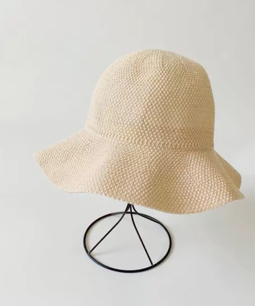 Auntie Rosa（アンティローザ）の「カゴ編みバケットハット（ハット・レディース・ホワイト/ブラック/ベージュ/ブラウン・FREE）」の2枚目の写真