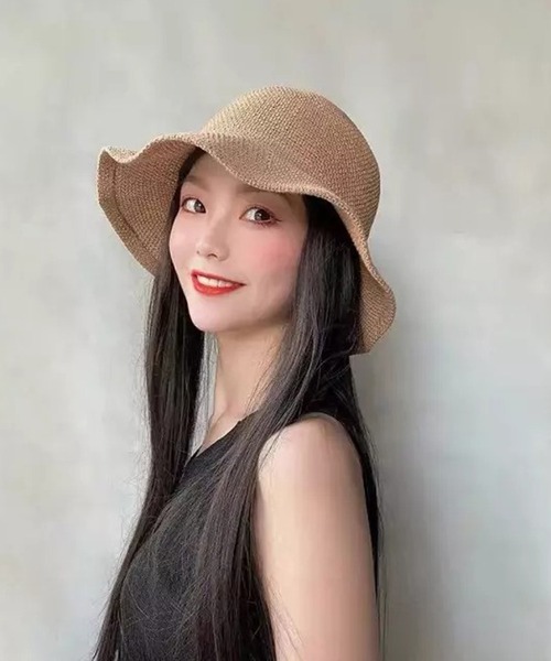 Auntie Rosa（アンティローザ）の「カゴ編みバケットハット（ハット・レディース・ホワイト/ブラック/ベージュ/ブラウン・FREE）」の6枚目の写真