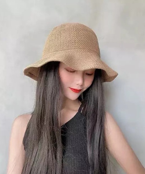 Auntie Rosa（アンティローザ）の「カゴ編みバケットハット（ハット・レディース・ホワイト/ブラック/ベージュ/ブラウン・FREE）」の5枚目の写真