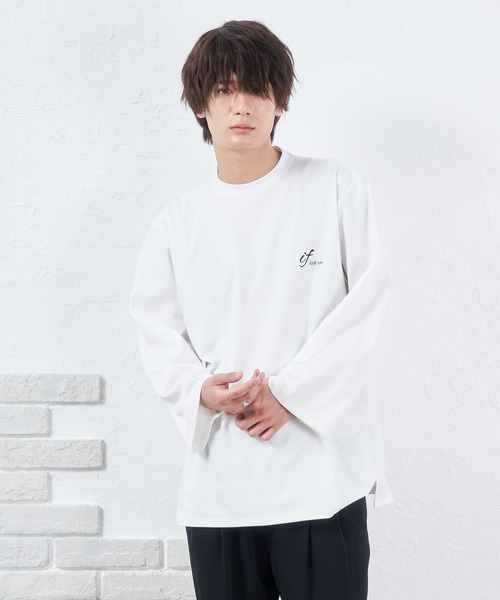 NIDO（ニド）の「if×NIDO フレアスリーブロンT（Tシャツ/カットソー・メンズ・ホワイト/ブラック・LARGE/MEDIUM）」の2枚目の写真