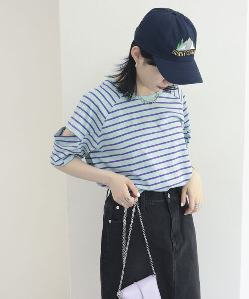 fredy emue(フレディエミュ)の「カットアウトボーダーTシャツ(Tシャツ/カットソー・レディース・ホワイト系その他/ブラック系その他/グリーン系その他・38)」の19枚目の写真