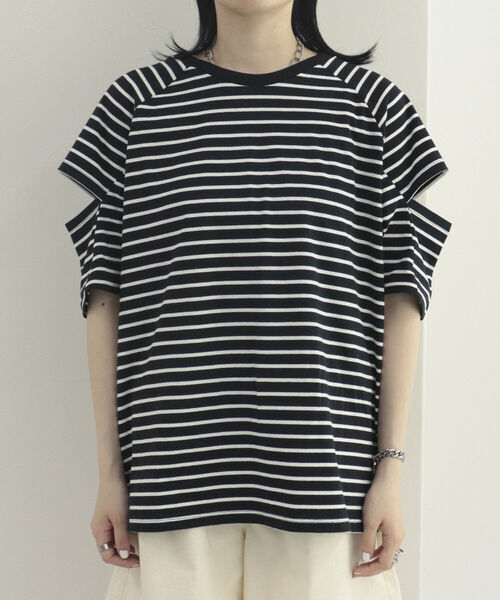 fredy emue(フレディエミュ)の「カットアウトボーダーTシャツ(Tシャツ/カットソー・レディース・ホワイト系その他/ブラック系その他/グリーン系その他・38)」の20枚目の写真