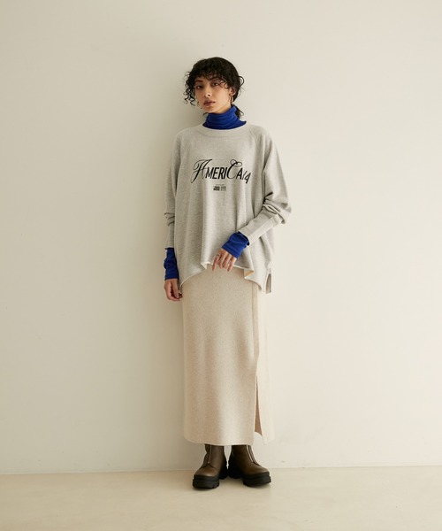 【AmericanaforSALON】別注サイドジップロゴスウェット