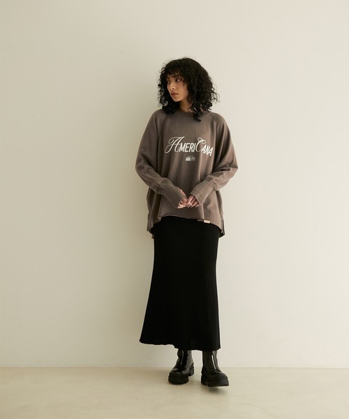 【AmericanaforSALON】別注サイドジップロゴスウェット