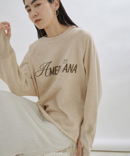 AMERICANA（アメリカーナ）の「【Americana for SALON】[ご好評につき追加決定！]別注サイドジップロゴスウェット（スウェット・レディース・グレー/オフホワイト/ブラウン・FREE）」の8枚目の写真