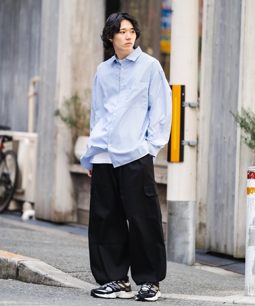 Rocky Monroe(ロッキーモンロー)の「コットンツイルストレッチミリタリーワイドカーゴパンツ(カーゴパンツ・メンズ・ホワイト/ブラック/ベージュ/カーキ/ダークベージュ・LL/M/L)」の17枚目の写真