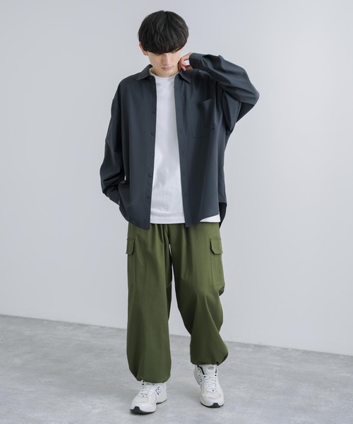 Rocky Monroe(ロッキーモンロー)の「コットンツイルストレッチミリタリーワイドカーゴパンツ(カーゴパンツ・メンズ・ホワイト/ブラック/ベージュ/カーキ/ダークベージュ・LL/M/L)」の12枚目の写真