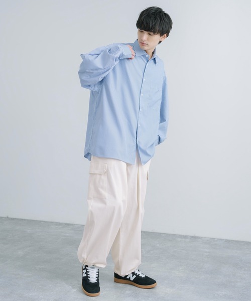 Rocky Monroe(ロッキーモンロー)の「コットンツイルストレッチミリタリーワイドカーゴパンツ(カーゴパンツ・メンズ・ホワイト/ブラック/ベージュ/カーキ/ダークベージュ・LL/M/L)」の13枚目の写真