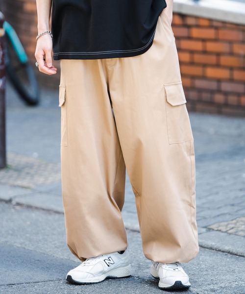 Rocky Monroe(ロッキーモンロー)の「コットンツイルストレッチミリタリーワイドカーゴパンツ(カーゴパンツ・メンズ・ホワイト/ブラック/ベージュ/カーキ/ダークベージュ・LL/M/L)」の19枚目の写真