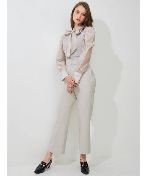 MERCURYDUO(マーキュリーデュオ)の「2WAYリボンパワショルドッキングニット(ニット/セーター・レディース・パープル/ピンク/アイボリー・FREE)」の10枚目の写真