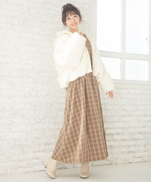 MIIA（ミーア）の「パフスリーブチェックマキシワンピース（ワンピース・レディース・ブラウン/グリーン/モカ・FREE）」の18枚目の写真