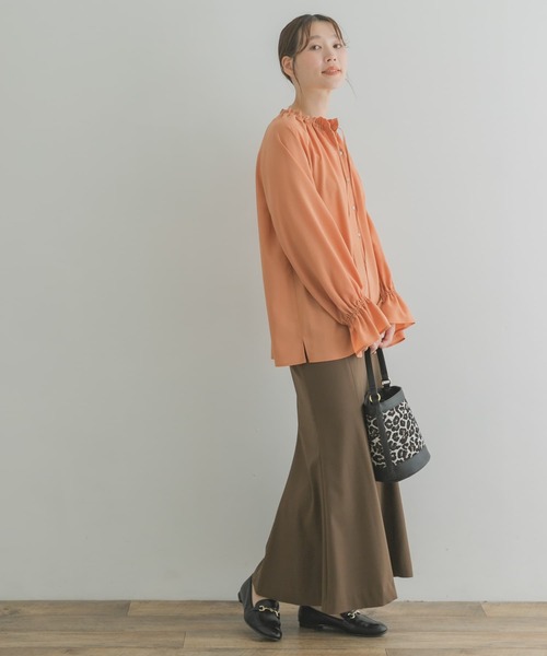 F by ROSSO(エフバイロッソ)の「F by ROSSO ストレッチマーメイドスカート(スカート・レディース・ダークブラウン/ベージュ・38/36)」の8枚目の写真