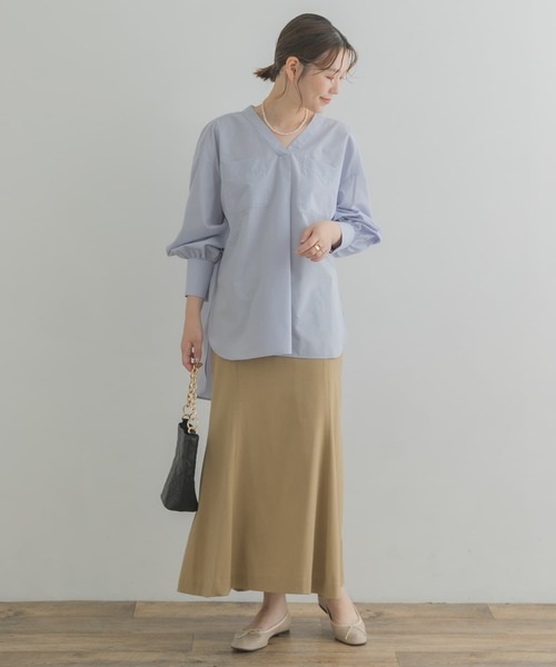 F by ROSSO(エフバイロッソ)の「F by ROSSO ストレッチマーメイドスカート(スカート・レディース・ダークブラウン/ベージュ・38/36)」の13枚目の写真