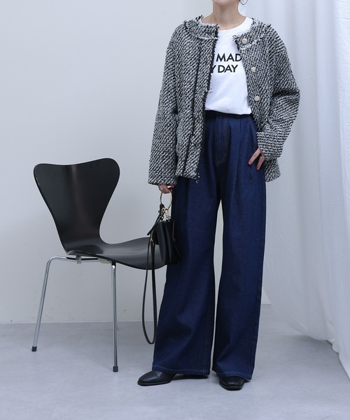 COLONY 2139（コロニートゥーワンスリーナイン）の「セットアップ対応 / ツイードジャケット（ノーカラージャケット・レディース・ブラック/ブラック系その他・FREE）」の7枚目の写真