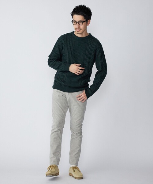 SHIPS（シップス）の「SHIPS:〈洗濯可能〉ランダムアラン クルーネック プルオーバー ニット（ニット/セーター・メンズ・ダークグリーン/ネイビー/グレー/オフホワイト・SMALL/MEDIUM/LARGE/X-LARGE）」の16枚目の写真