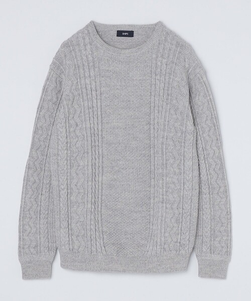 SHIPS（シップス）の「SHIPS:〈洗濯可能〉ランダムアラン クルーネック プルオーバー ニット（ニット/セーター・メンズ・ダークグリーン/ネイビー/グレー/オフホワイト・SMALL/MEDIUM/LARGE/X-LARGE）」の19枚目の写真