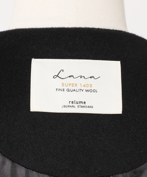 セール】□別注LANA WOOL 140 クルーネックコート（ノーカラーコート