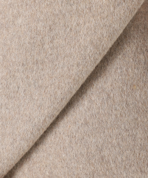 セール】□別注LANA WOOL 140 クルーネックコート（ノーカラーコート