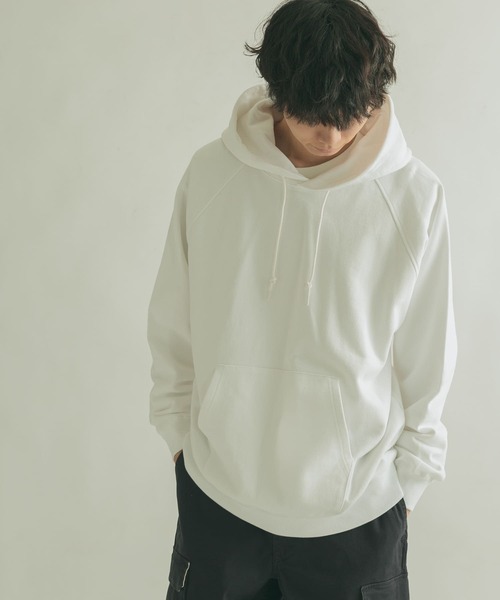 FORK&SPOON（フォークアンドスプーン）の「FORK&SPOON　OE裏毛スウェットフーディー（パーカー・メンズ・ホワイト/ネイビー/オレンジ・4/5）」の4枚目の写真