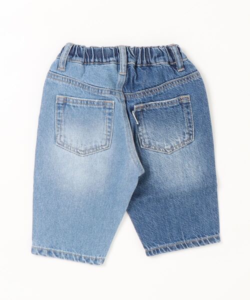 Ocean&Ground（オーシャン&グラウンド）の「ハーフ&ハーフデニムパンツ（80～140cm）（デニムパンツ・キッズ・ライトブルー/ブルー・90/100/110/120/80/130/95/140）」の3枚目の写真