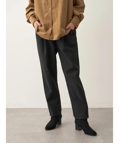 CRAFT STANDARD BOUTIQUE（クラフトスタンダードブティック）の「ツイルタックパンツ　＊（スラックス・レディース・バーガンディー/グリーン/モカ/マスタード/ブラック・FREE）」の22枚目の写真