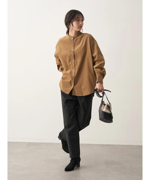 CRAFT STANDARD BOUTIQUE（クラフトスタンダードブティック）の「ツイルタックパンツ　＊（スラックス・レディース・バーガンディー/グリーン/モカ/マスタード/ブラック・FREE）」の21枚目の写真