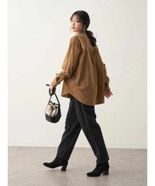 CRAFT STANDARD BOUTIQUE（クラフトスタンダードブティック）の「ツイルタックパンツ　＊（スラックス・レディース・バーガンディー/グリーン/モカ/マスタード/ブラック・FREE）」の20枚目の写真