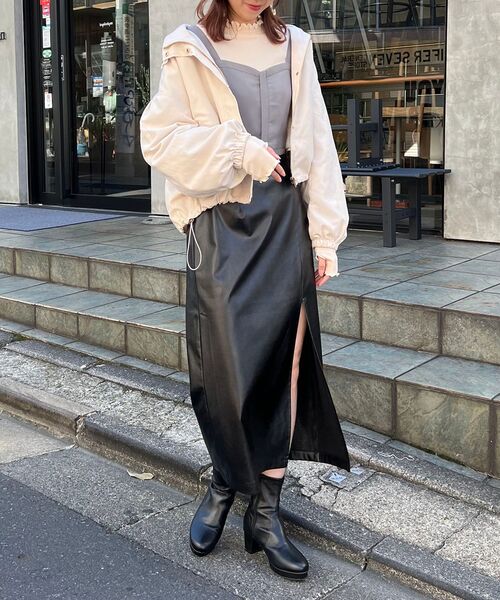 MAJESTIC LEGON(マジェスティックレゴン)の「マルチwayショートマンパ(その他アウター・レディース・ブラック/グレー/アイボリー・SMALL/MEDIUM)」の20枚目の写真